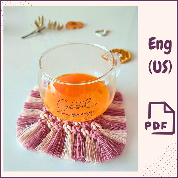 Make Boho Macrame Coaster PDF Pattern for Beginners