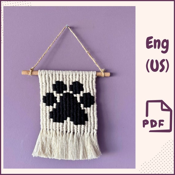 Create Macrame Paw Wall Hanging DIY Tutorial for Pet Lovers