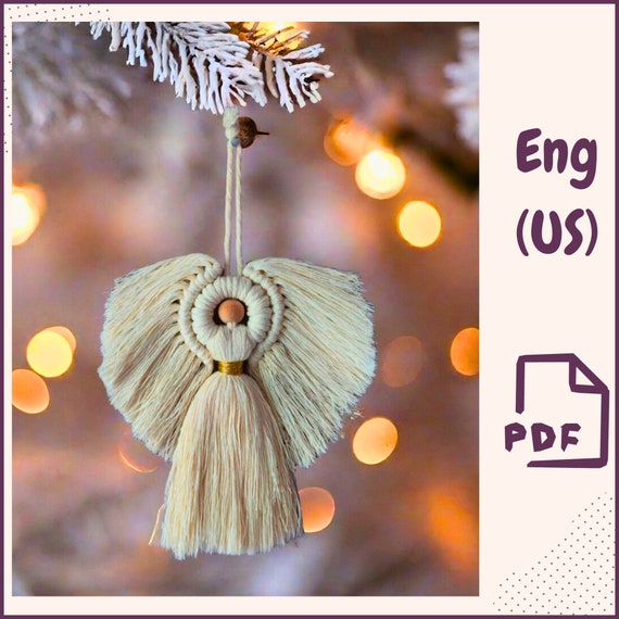 Craft Easy Macrame Angel Ornament PDF Pattern for Christmas Decor