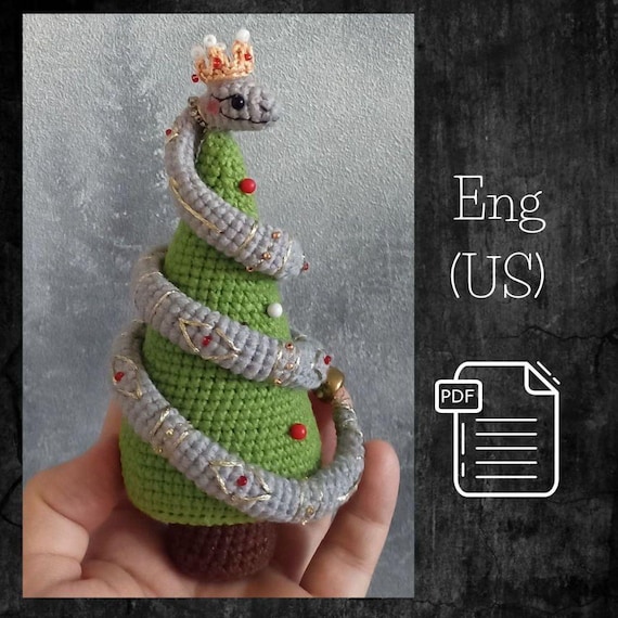 Crochet Festive Snake Plush Toy PDF Pattern for Holiday Decor