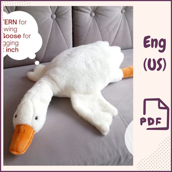 Sew Your Own 22-Inch Goose Plush Toy PDF Pattern