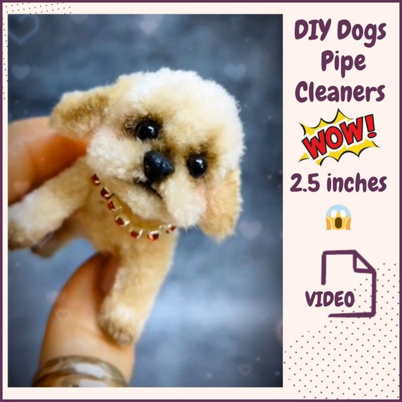 Craft Tiny Pipe Cleaner Puppies DIY Tutorial PDF Pattern