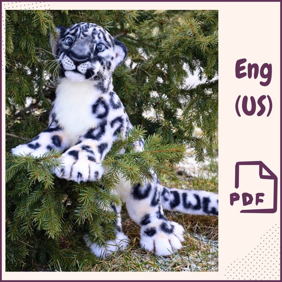Sew a Realistic Snow Leopard Plush Toy PDF Pattern