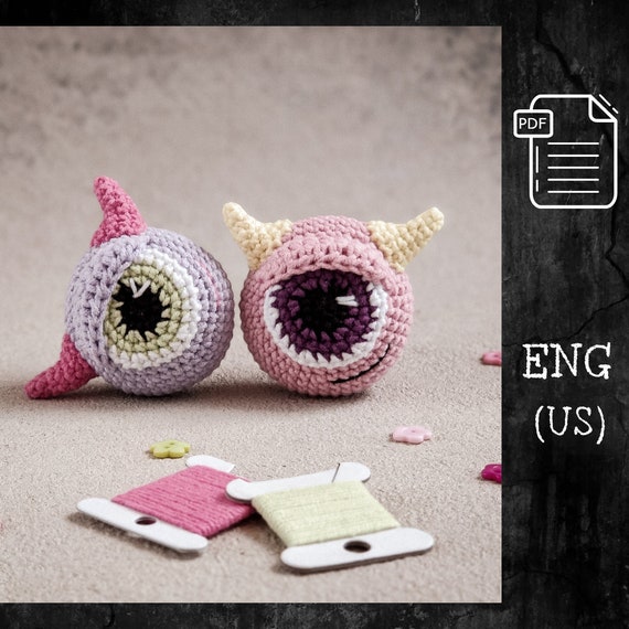 Crochet Monster Keychain PDF Pattern for Halloween Decor