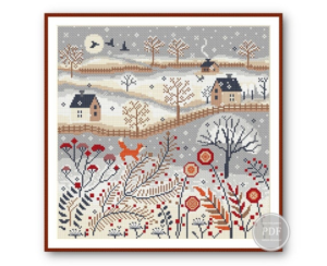 7.24 USDWinter Village Cross Stitch Pattern PDF – Fox & House Scandinavian Primitive Embroidery – Digital Winter Landscape SamplerBring warmth to your winter crafting with this enchanting cross stitch pattern featuring a peaceful snowy village, foxes, and delicate Scandinavian folk art details. A perfect addition to your cozy winter decor, this PDF chart is ideal for embroidery lovers seeking a calming seasonal project. Easy to follow, instantly downloadable, and full of rustic charm — stitch your own quiet winter wonderland!Please note this is a PDF scheme only.No fabric, floss, or other materials are included in the listing.It is a digital pattern PDF format and will be available to download when the payment will be received. DMC colors: 9Size of one element: 156 х 156 stitches● Fabric: Aida 14: 28.3 x 28.3 Cm 11.1 х 11.1 Inches ● Fabric: Aida 16:24.8 x 24.8 Cm 9.8 х 9.8 Inches ● Fabric: Aida 18:22 х 22 Cm 8.7 х 8.7 Inches ● Fabric: Aida 22:18 х 18 Cm 7.1 х 7.1 Inches3 FILES AVAILABLE FOR DOWNLOAD2 FILES PRINT VERSIONprinting on A4 format- version with black and white characters - version with colored blocks and symbols This is a printable version with diagrams divided into sections. Printing on A4 paper is possible;Each PDF file includes:Title page with main image;Thread color chart showing colors, keys, thread length, etc.;Scheme.In order to open these files you will need Adobe Reader, which can be downloaded here for free: www.adobe.com/products/reader Downloading instructions can be found here:https://www.etsy.com/help/article/3949?ref=help_search_resultI don't accept returns, exchanges, or cancellations.But please contact me if you have any problems with your order.Dear customers, I would appreciate your feedback. They are very helpful at work.