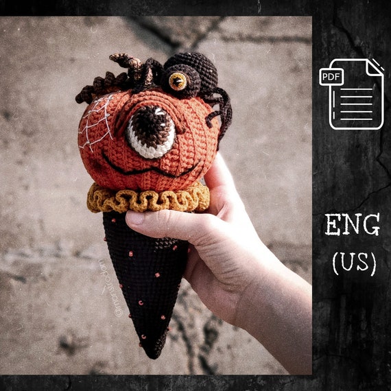 Crochet Pumpkin Ice Cream Monster Amigurumi PDF Pattern