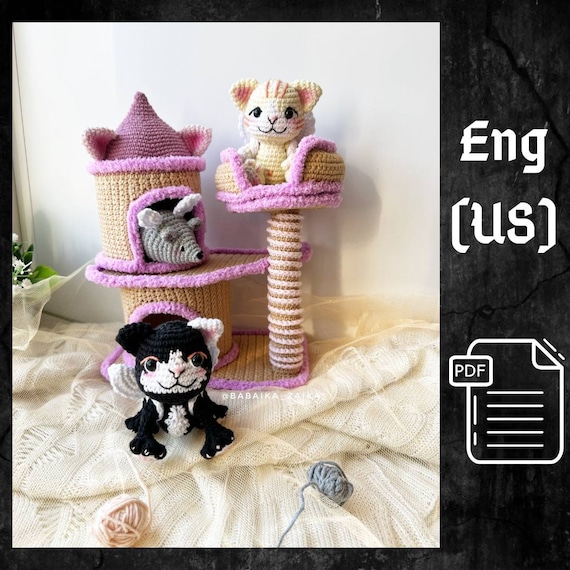 Crochet Cat and Mouse Amigurumi Set PDF Pattern DIY Tutorial