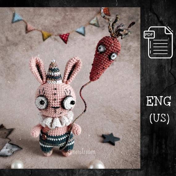 Crochet Bunny Amigurumi Plush Toy DIY Tutorial with Carrot
