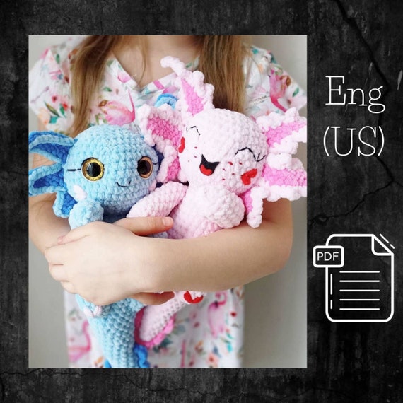 Crochet Axolotl Plush Toy DIY Tutorial PDF Pattern
