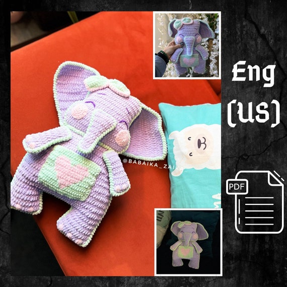Make a Crochet Elephant Cushion with This PDF Pattern
