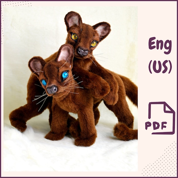 26.90 USDSEW PATTERN Fossa- Madagascar fossa - Figure stuffed animal - Pattern PDF-Teddy bear -Teddy bear - Wild cat patternPrepare a gift for your loved ones for any occasion! Sew a plush toy and put a piece of your love and warmth into it! A toy made with your own hands is a great gift!A pattern for sewing a toy with a realistic body.Size: 30cmMaterial used: artificial fur, glass eyes, polymer clayFilling material: woolConnections: skeleton lockline or copper wireTinted glass: art oilThe pattern is designed for those who have experience sewing teddy bears.The difficulty level is medium.The document only includes a template with labels to help you stitch the parts correctly. It does not contain instructions for sewing toys. Just a pattern. The document contains only template drawings, not step-by-step instructions.PLEASE note that this is a PDF template and you must open the file using ADOBE ACROBAT READER latest version.Print it out on A4 paper. The drawing is given at a scale of 1:1 without allowances. Please allow a seam allowance of 5 mm for all details of the drawing.I don't mind that you sell bears made from my designs, but I would appreciate it if you would point out my authorship. Please note that this material is not intended for distribution, resale, processing, or publication. Thank you for your cooperation.Your files will be available to download immediately after the payment confirmation. For more details, please visit the page https://help.etsy.com/hc/en-us/articles/115013328108 REFUNDS:Due to the digital nature of this product, there are no refunds, returns, or exchanges. But I strive to make all my customers happy and satisfied! Dear customers, I would be grateful if you would leave your feedback :) They are very helpful at work. I wish you a pleasant work with my drawing and I will be glad to see your result.If you have any questions, please feel free to contact me.Thank you for visiting my shop and enjoy your creativity!
