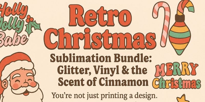Retro Christmas Clipart Bundle – Cozy Holiday PNGs for DIY & Small Biz