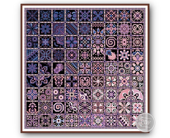Craft Folk Art Geometric Cross Stitch Embroidery PDF Pattern