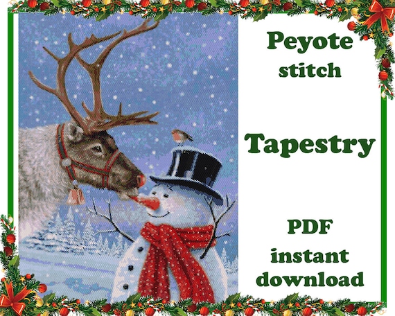Craft Snowman Wall Art Bead Tapestry PDF Pattern