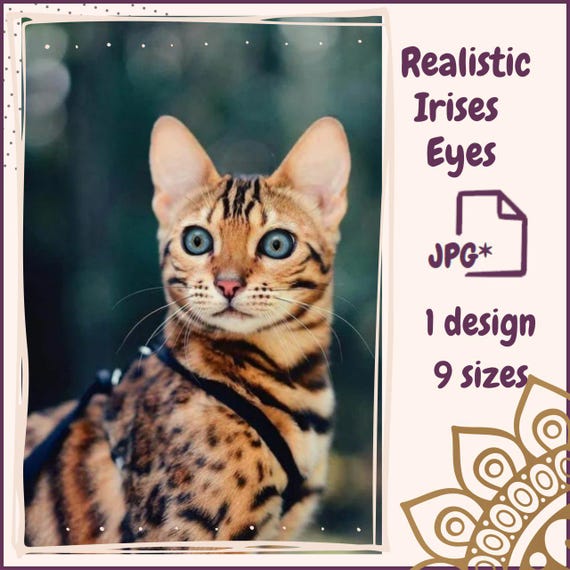 Digital Printable Cat Iris Patterns For Doll Eyes And Crafts