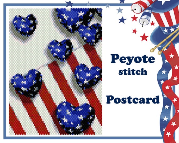 Create 4th of July Beaded Postcard PDF Pattern for Wall Art
