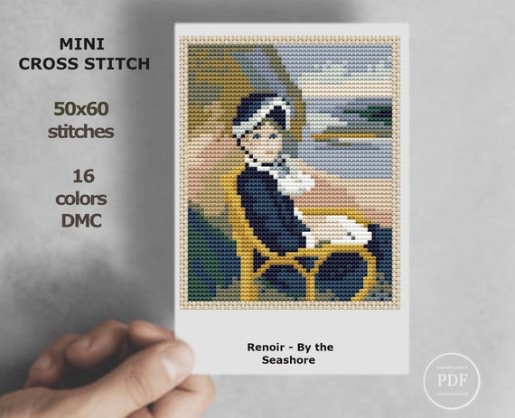 Craft Mini Renoir by the Seashore Cross Stitch PDF Pattern