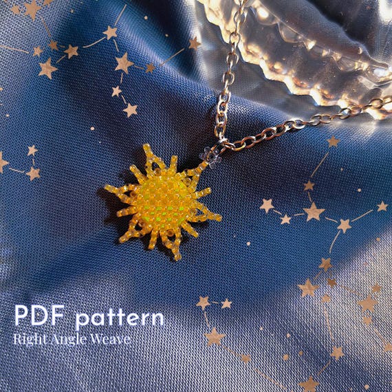 Create Sun RAW Weave Pendant PDF Pattern DIY Tutorial