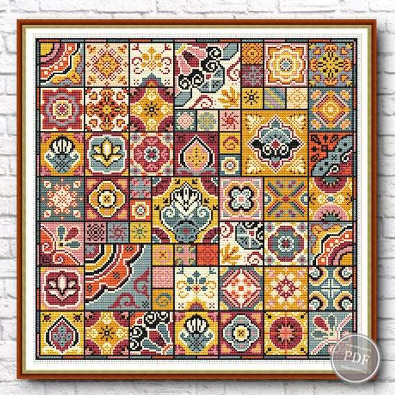 Craft Autumn Geometric Cross Stitch Embroidery PDF Pattern