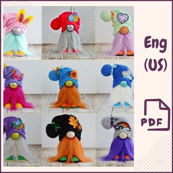 Scandinavian No Sew Christmas Gnome DIY Tutorial PDF Video For Easy Craft