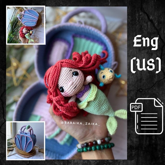 Crochet Mermaid Doll and House PDF Pattern for Amigurumi