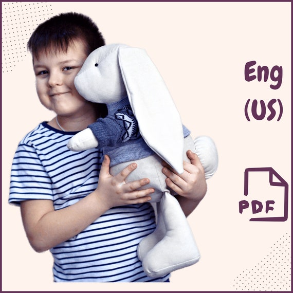 Big Bunny Stuffed Toy Pattern For Easter Interior Decor