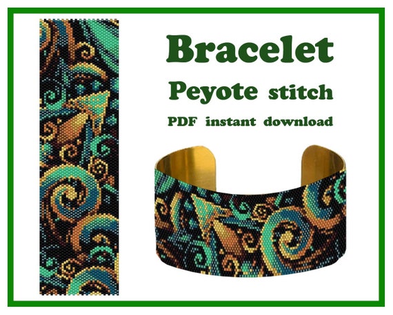 Create Floral Peyote Cuff Bracelet PDF Pattern for Handmade Jewelry