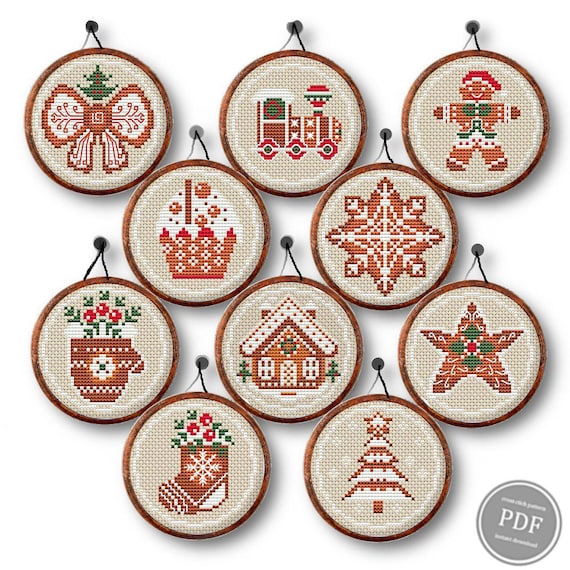 Create Mini Christmas Hoop Embroidery PDF Pattern for Handmade Holiday Decor