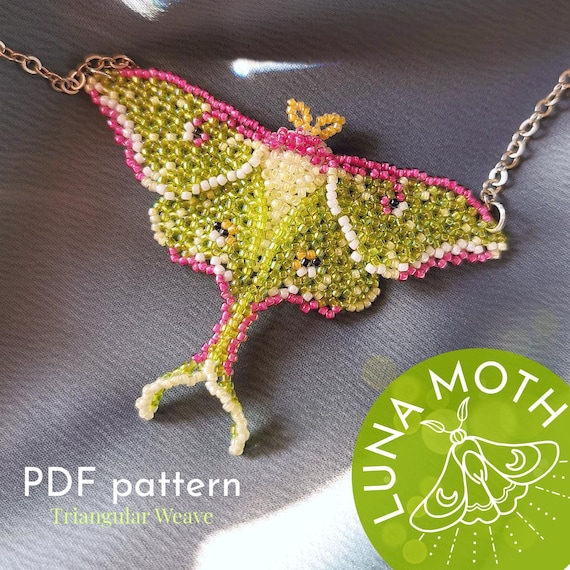 Make Beaded Luna Moth Pendant PDF Pattern