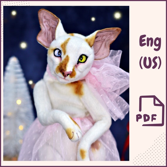 Poseable Teddy Cat Sewing Pattern PDF Digital Download Material List