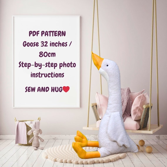 DIY 32-Inch Large Goose Plush PDF Sewing Pattern