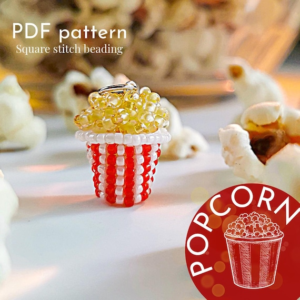 8.10 USDPattern for beaded pendant "Popcorn" PDF TUTORIAL Dimensions: 1.9 см (0.75”) х 1.5 см (0.59”)You should have experience in beading for this pattern.It contains text step-by-step instructions, graphics and photos.This tutorial is in PDF format with basic instructions in English and a detailed description of some elements.Please note: this is not a readymade pendant. Materials not included.- Toho Round beads 15/0- Preciosa Round beads 10/0 - Line for beading 0.15mm- Line for beading 0.2mm- Needle- Beads 8mmYou will find your PDF file and jpg file in the section "Your purchases" in Etsy after payment.***The pattern is for personal use only. Please do not copy, resell or share.