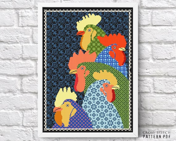 Create Rustic Rooster Cross Stitch PDF Pattern for Cozy Farmhouse Decor