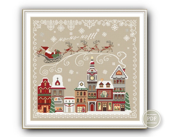 Make Santa Cross Stitch PDF Pattern for DIY Christmas Decor