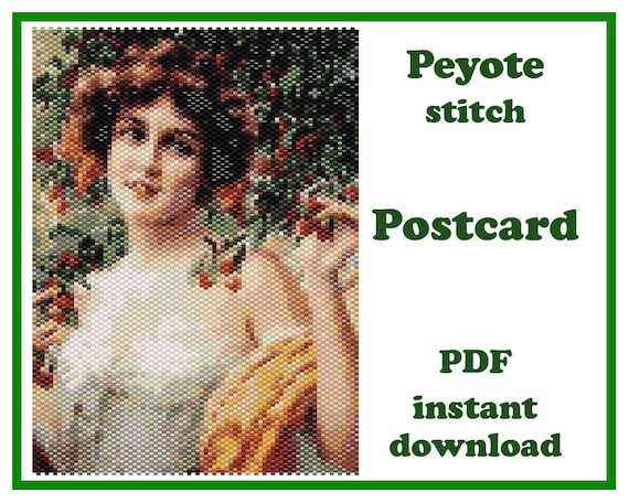 4.50 USDIn this difficult time, we all want to give something special to loved ones. Put a piece of your love and care in an envelope and send it to another part of the world.With a beaded postcard, it is possible!Make a unique greeting card with your own hands - bead to bead. You can hung it on the wall or framed. An original postcard in vintage style will delight you with its beauty for a long time.Peyote Postcard pattern PDF Postcard Romantic #1The pattern for Miyuki Delica Beads size 11 (47 colors)Technique: Peyote stitch.Width: 4.14 in (10.5 cm) - 78 columnsLength: 5.82 in (14.8 cm) - 84 rowsThe PDF file includes: 1. Pattern preview.2. A large, detailed, numbered graph of the pattern.*3. Bead legend - numbers, colors and the number of beads used for each color beads Delica.4. Word chart.You will find your PDF files and jpg file in the section "Your purchases" in Etsy after payment.*The colors in the Bead Chat may differ from the color of the beads due to the peculiarities of the program and the computer monitor.The pattern is for personal use only. Please do not copy, resell or share.PLEASE NOTE: this is a listing for a PDF pattern file, not the finished itemor step-by-step tutorial. Materials are not included. Stitch Technique Instructions or Tutorials are not included. However if you need any help, be free to contact me.Thank you for visiting my shop!3/5