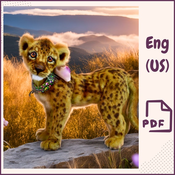 DIY Realistic Lion Cub Plush Sewing Pattern Tutorial