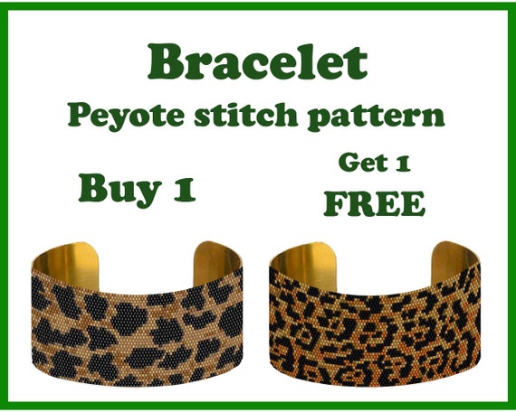 Make Leopard Peyote Bracelet Cuff PDF Pattern for DIY Jewelry