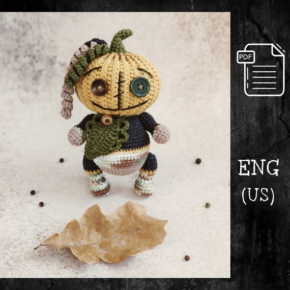 Crochet Pumpkin Monster Amigurumi PDF Pattern for Halloween Decor