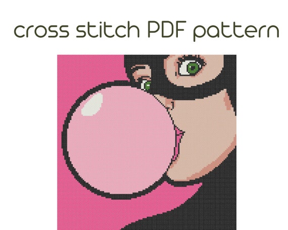 Make a Colorful Girl Cross Stitch Embroidery PDF Pattern