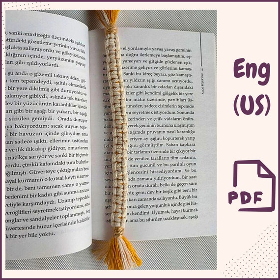 Easy Boho Square Knot Macrame Bookmark PDF Tutorial for Beginners