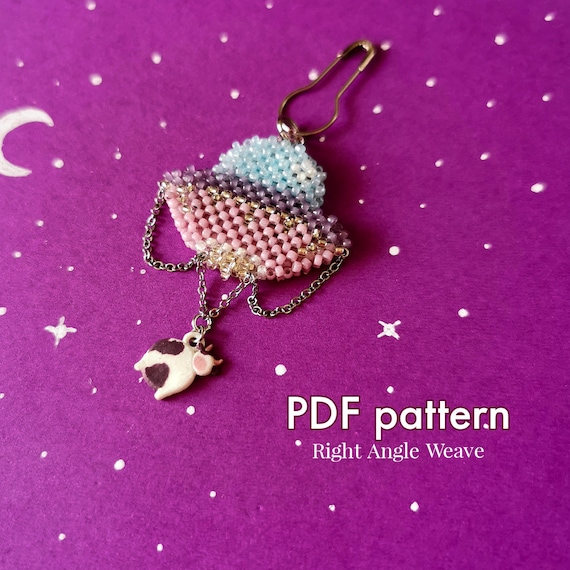 Craft RAW UFO Seed Bead Pendant with PDF Pattern