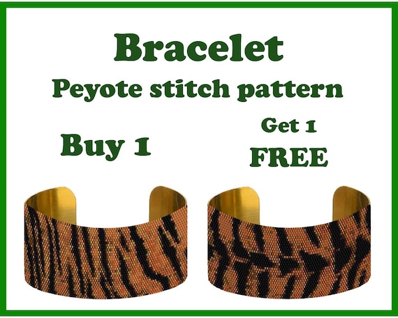 Make Tiger Beaded Bracelet Cuff PDF Pattern Digital Guide