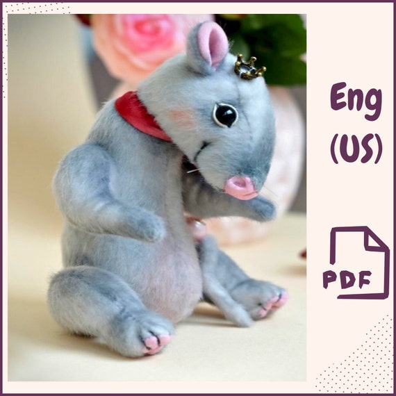DIY Christmas New Year Teddy Mouse Plush Sewing Pattern