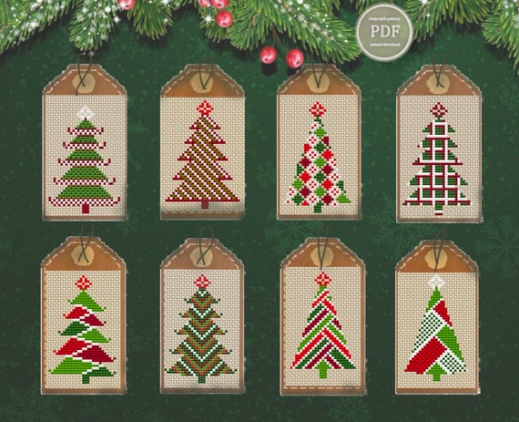 Make Easy Christmas Gift Tag Cross Stitch PDF Pattern