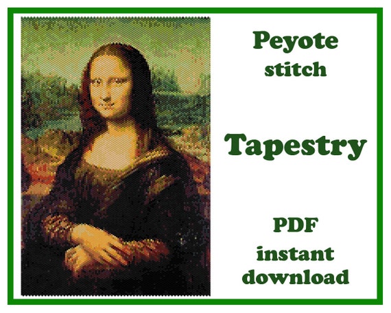 Create Mona Lisa Bead Wall Art PDF Pattern Using Peyote Stitch