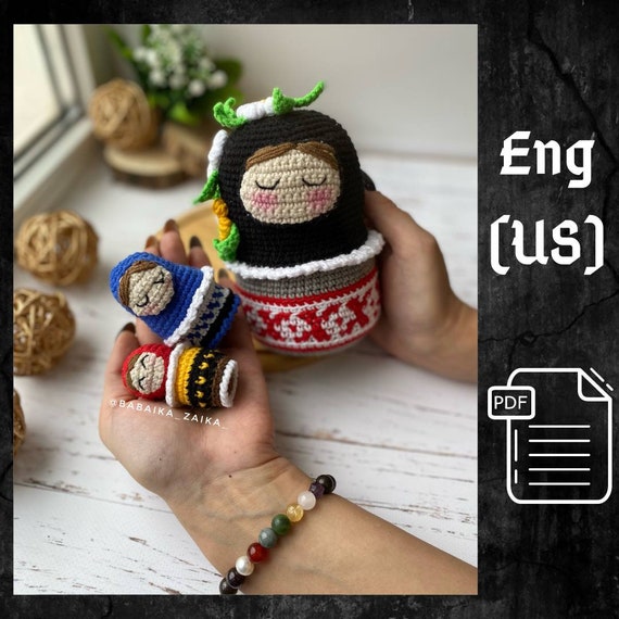 Crochet Matryoshka Nesting Doll PDF Pattern for Amigurumi Toy