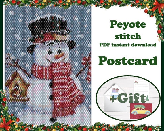 Make Beaded Christmas Postcard Wall Art PDF Pattern