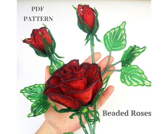 Make a Beaded Rose Bouquet with PDF Pattern DIY Tutorial