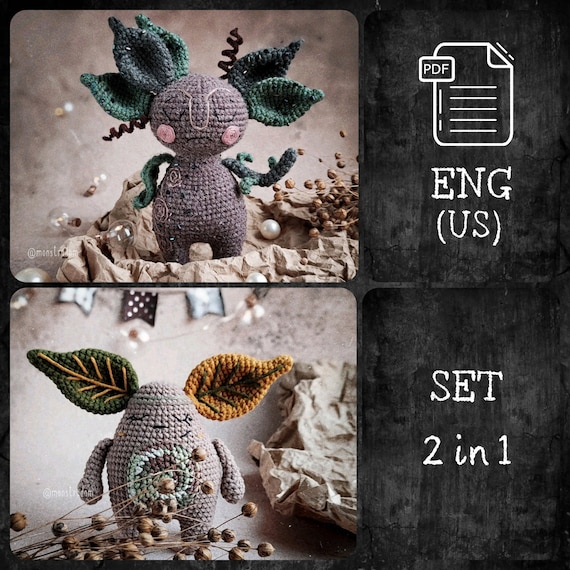 Crochet 2-in-1 Forest Spirit Plush Toy PDF Pattern DIY Tutorial