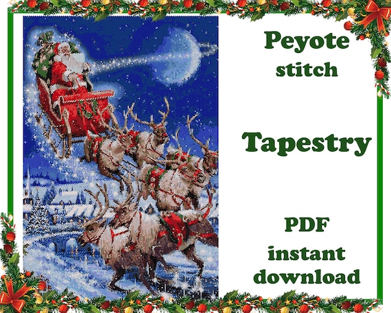 Create Christmas Beaded Tapestry Wall Art PDF Pattern